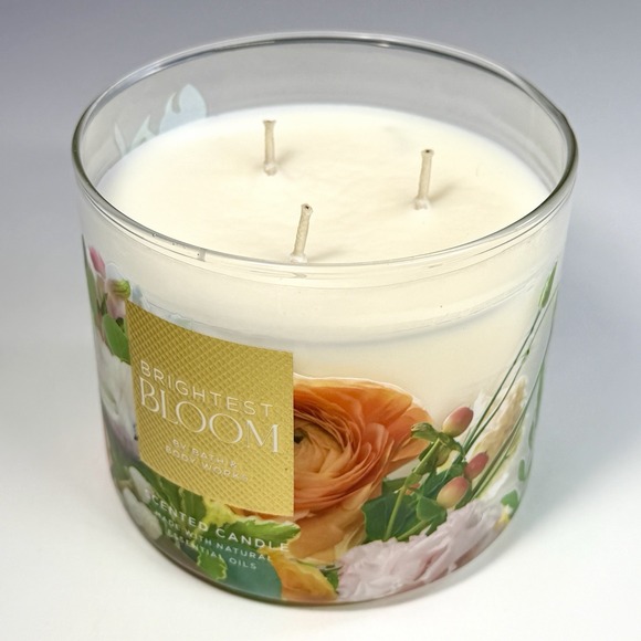 Bath & Body Works Brightest Bloom 3 Wick Scented Candle Floral 14.5 oz NEW - Picture 7 of 10
